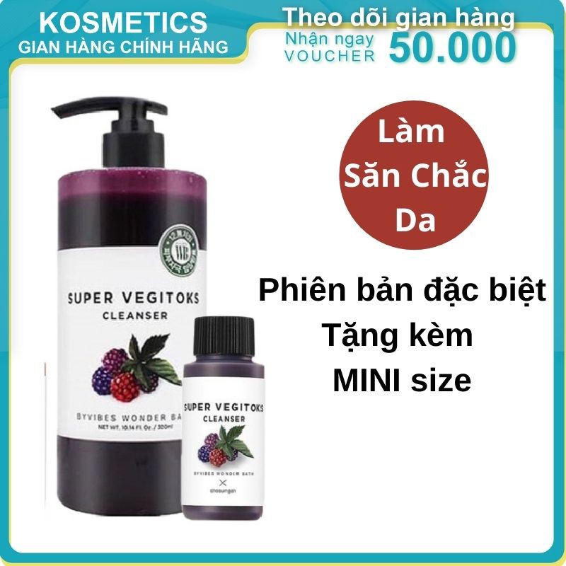 Sữa Rửa Mặt Thải Độc Rau Củ Byvibes Wonder Bath 3 In 1 Super Vegitoks Cleanser 300ML -Tặng Mini Size | BigBuy360 - bigbuy360.vn