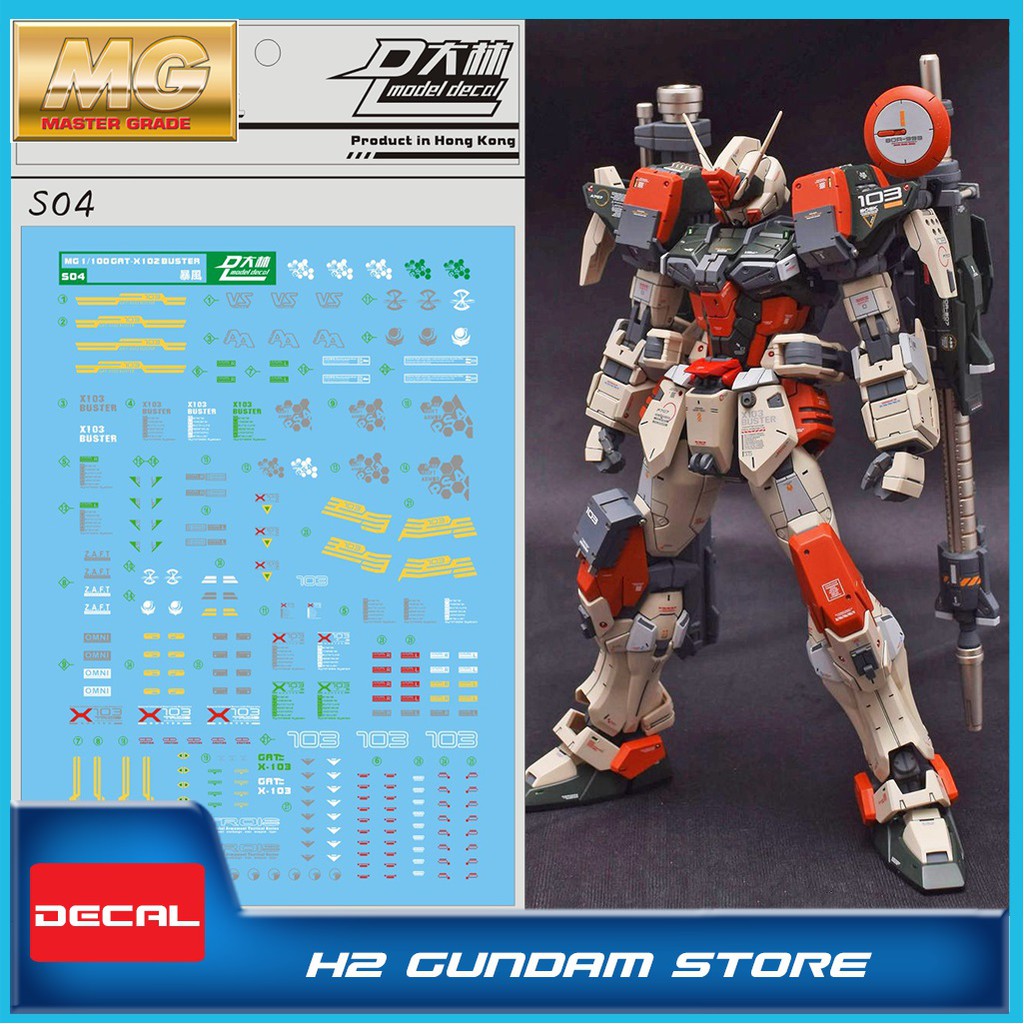 Decal nước cho mô hình MG 1/100 GAT-X103 Buster Gundam