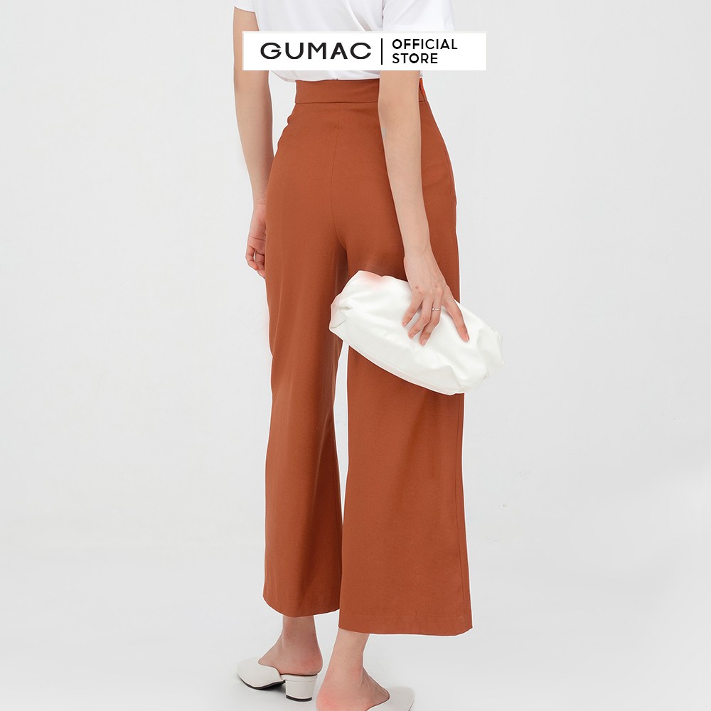 [Mã WABRGU72 giảm 10% tối đa 50k đơn 250k] Quần tây nữ ống rộng phối nút GUMAC nhiều màu QB530 | BigBuy360 - bigbuy360.vn