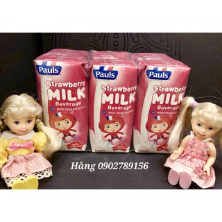 Thùng 24 hộp x 200ml sữa nội địa úc pauls vị dâu, date 9/2019
