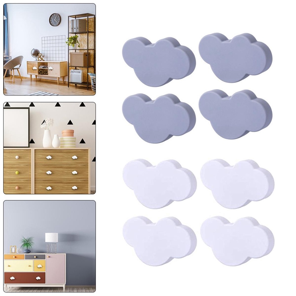 HARRIETT Set 2 / 4 / 6 / 10 Tay Nắm Cửa Tủ Hình Đám Mây