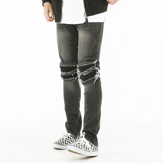 [Yeah1Shop]- Quần Jeans dài rách gối xếp li D205