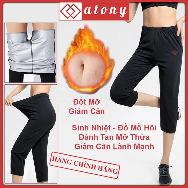 Bộ Quần Áo Giảm Cân ATONY Cao Cấp- Áo Phông, Quần Legging Giúp Sinh Nhiệt, Giảm Mỡ, Đổ Mồ Hôi, Tập Yoga, Gym, Aerobi