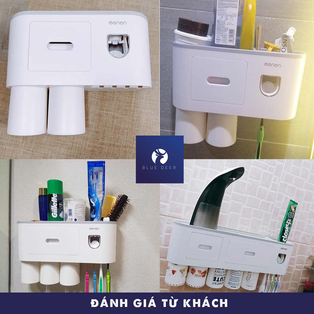 Kệ Để Đồ Phòng Tắm - Nhả Kem Đánh Răng Tự Động - Treo Bàn Chải Và Cốc Đánh Răng Tiện Lợi – BLUE DEER