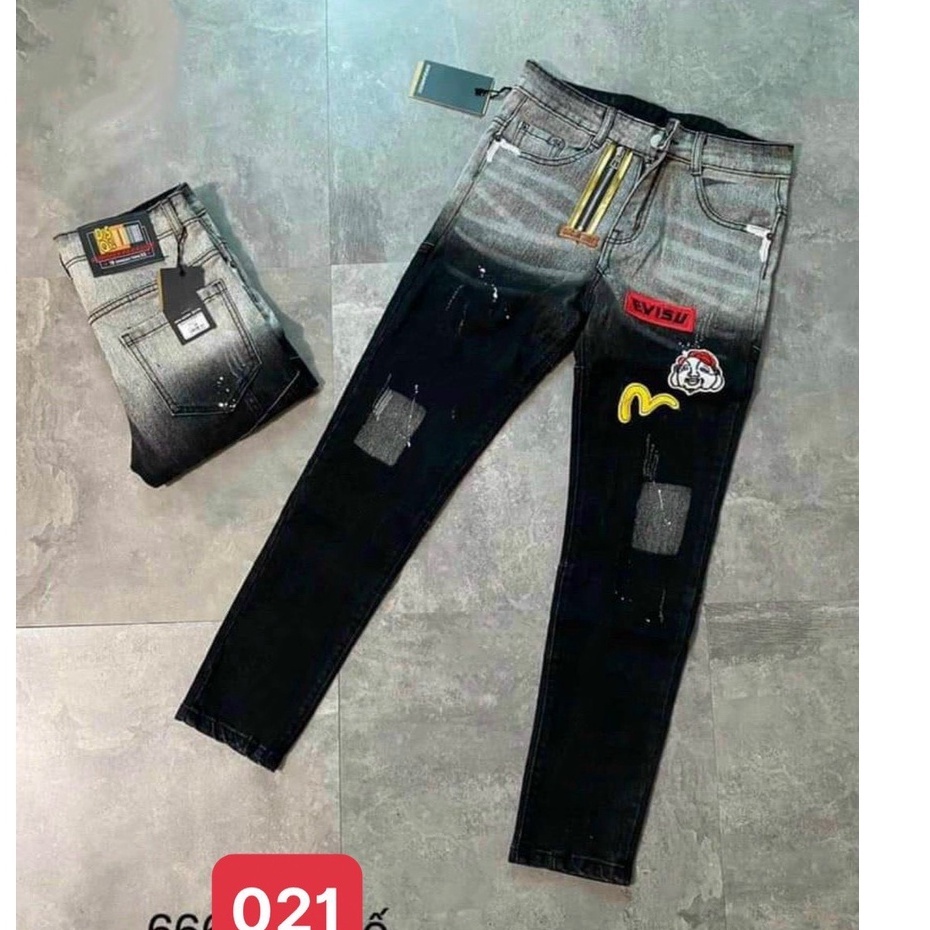 Quần jean nam EVISU rách cao cấp quần bò nam rách.