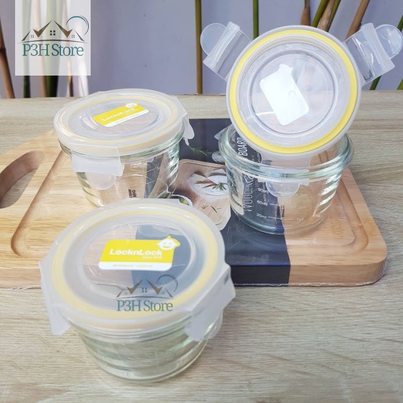 Hộp thủy tinh chia vạch Lock&amp;Lock Baby Food Container dung tích 150ml dùng đựng thức ăn cho bé LLG820