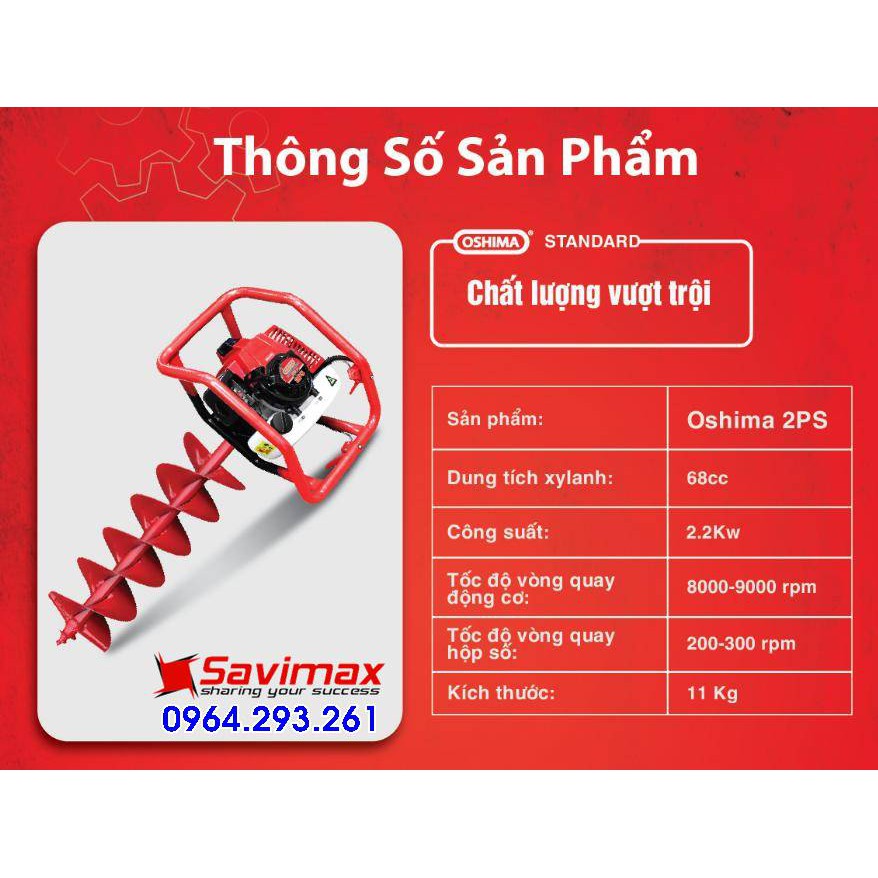 Máy khoan đất OSHIMA 2PS chất lượng cao, giá thành hợp lý nhất