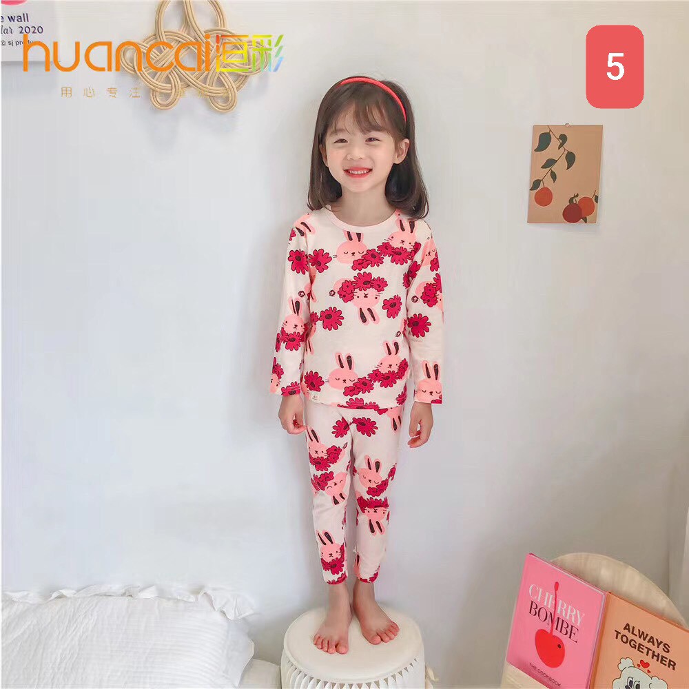 [Hàng cực đẹp giảm giá sốc] Bộ quần áo dài tay thu đông  cotton mịn cho bé trai bé gái hàng Quảng Châu mẫu mới nhất