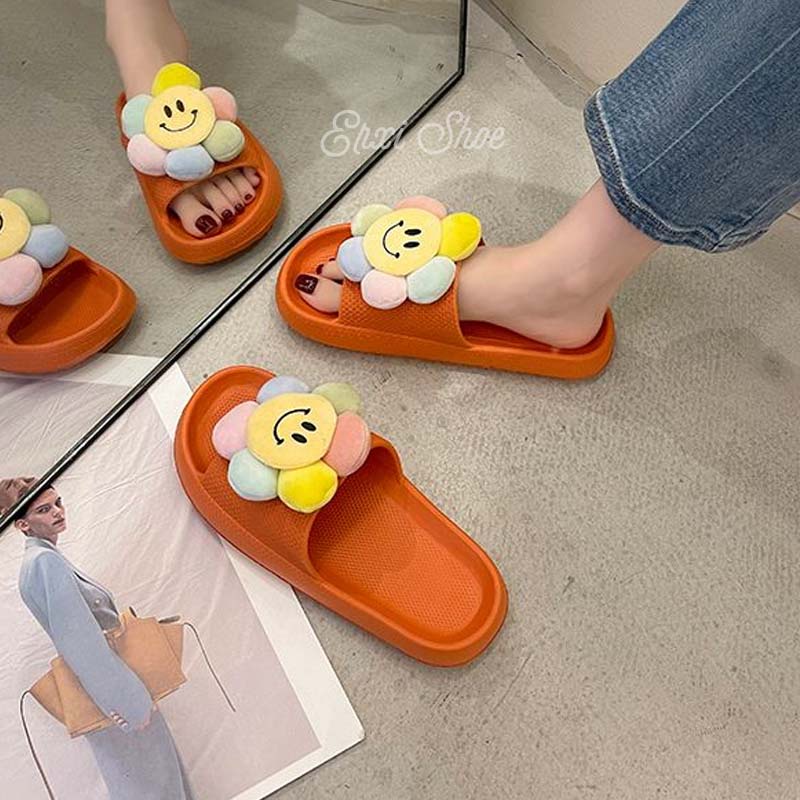 Oeteo Dép Quai Ngang Đính Hoa Xinh Xắn Dành Cho Nữ