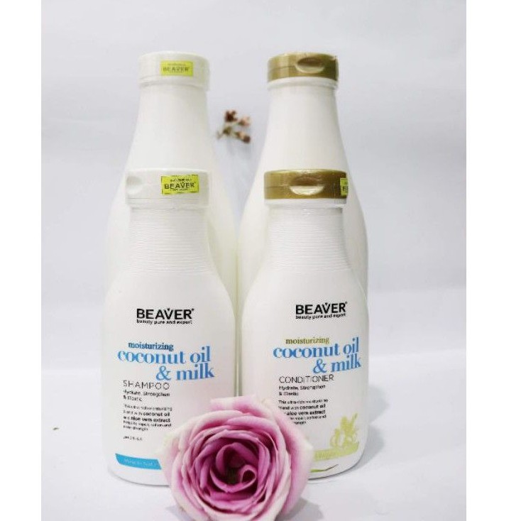 Dầu gội xả Beaver siêu dưỡng tinh chất sữa dừa 430ml- Coconut Oil&amp;Mil Shampoo Conditioner Beaver