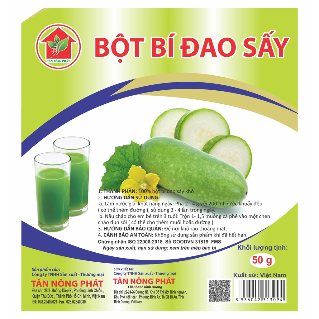 Bột bí đao sấy khô 50gr