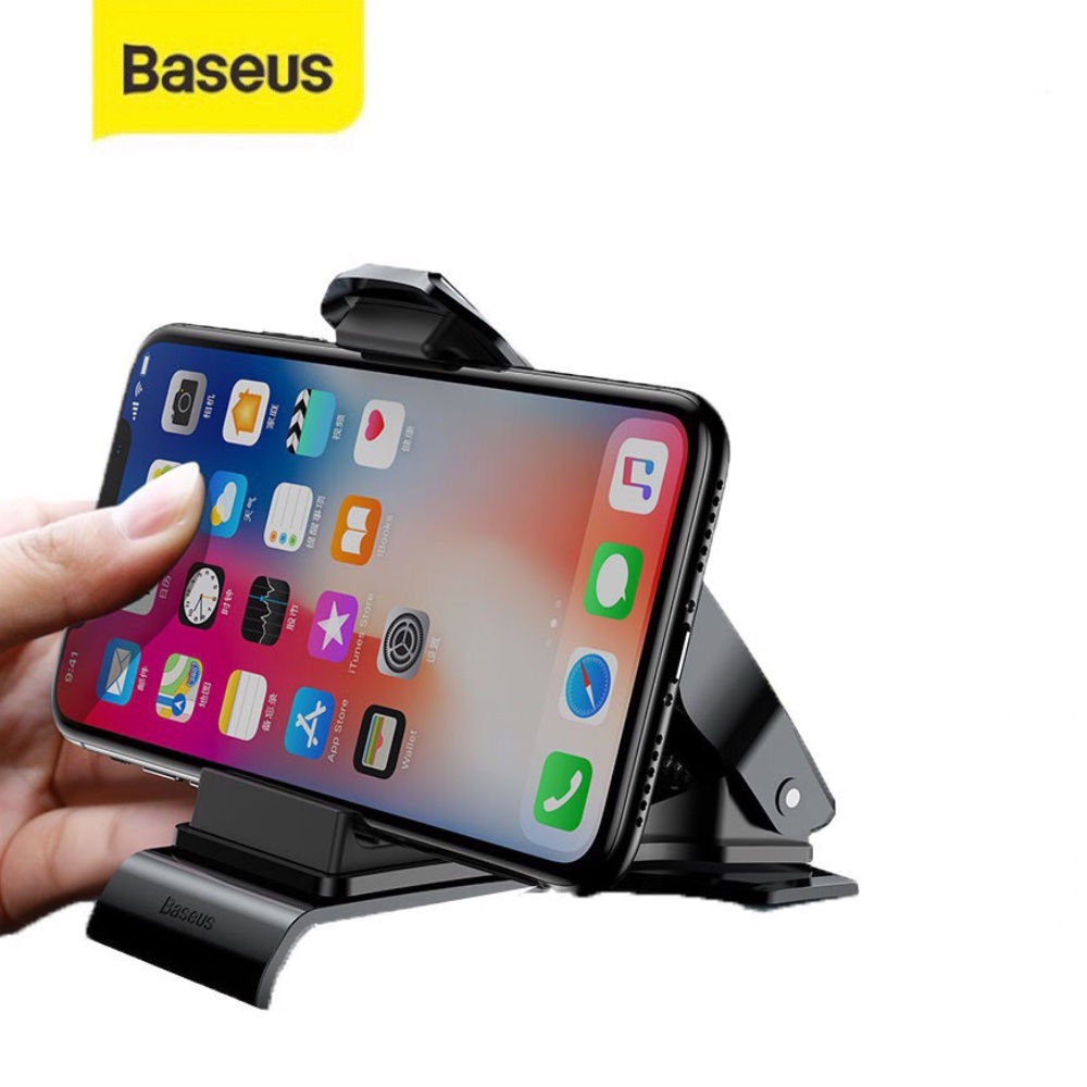 Giá đỡ điện thoại trên ô tô Baseus - kẹp đt mặt đồng hồ trước vô lăng oto xe hơi