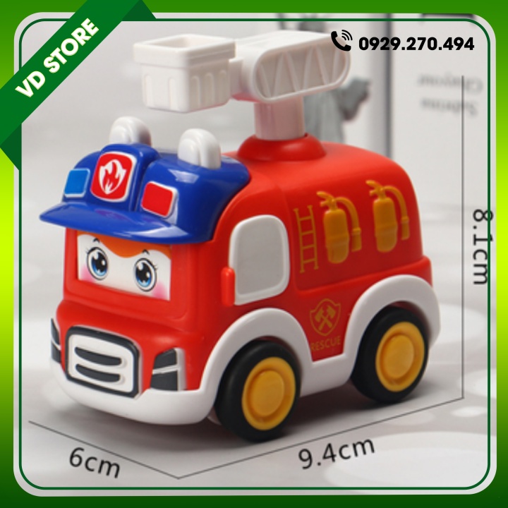Đồ Chơi Xe Cảnh Sát Cứu Thương Cứu Hỏa Cần Cẩu Nhấn Nút Chạy Đà Dễ Thương Cho Bé