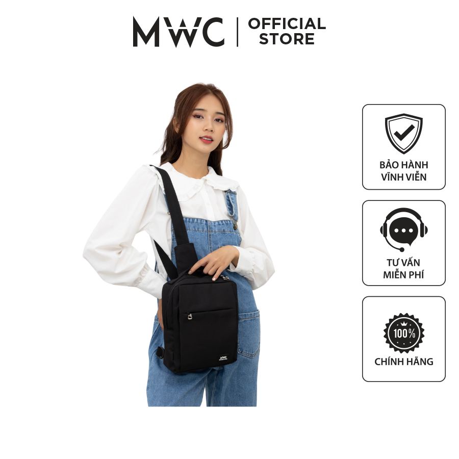 Túi MWC 0817 - Túi Đeo Chéo Mini 2 Ngăn Chất Liệu Cao Cấp Phong Cách Năng Động Cá Tính Màu Đen Xám Xanh