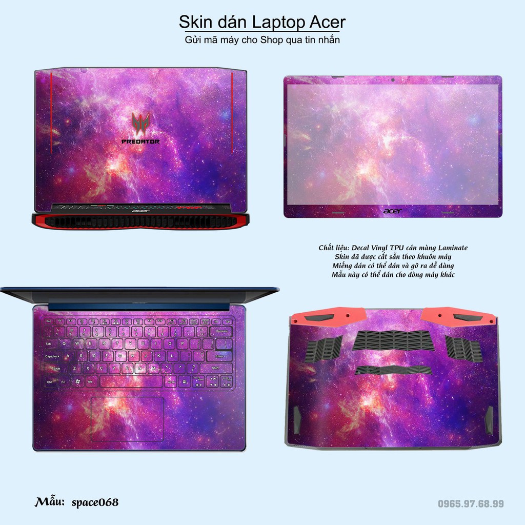 Skin dán Laptop Acer in hình không gian nhiều mẫu 12 (inbox mã máy cho Shop)