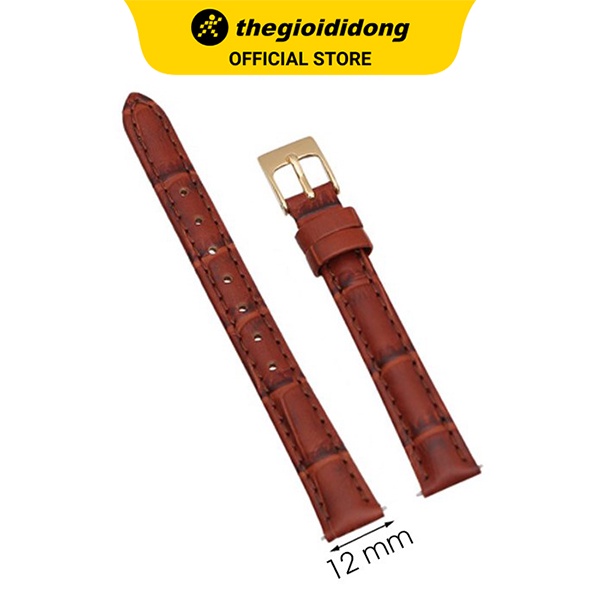 Dây da MVW cho đồng hồ 12 mm nâu L006-01-12