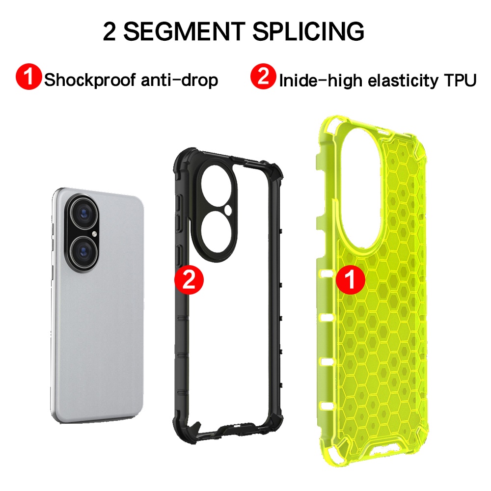 Ốp Điện Thoại Nhựa Cứng Trong Suốt Chống Sốc Họa Tiết Tổ Ong Cho Huawei Mate 40 30 20 X Pro Plus