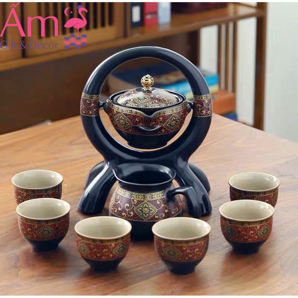 Bộ Ấm Chén Pha Trà Đạo Hòa Cổ Bằng Gốm Sứ Cao Cấp Ấm Gift &amp; Decor