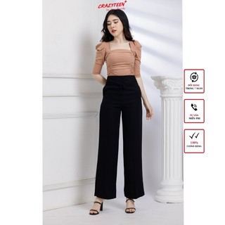 Quần tây nữ ống suông đứng CRAZYTEEN phong cách sang trọng, thanh lịch (Q0006)