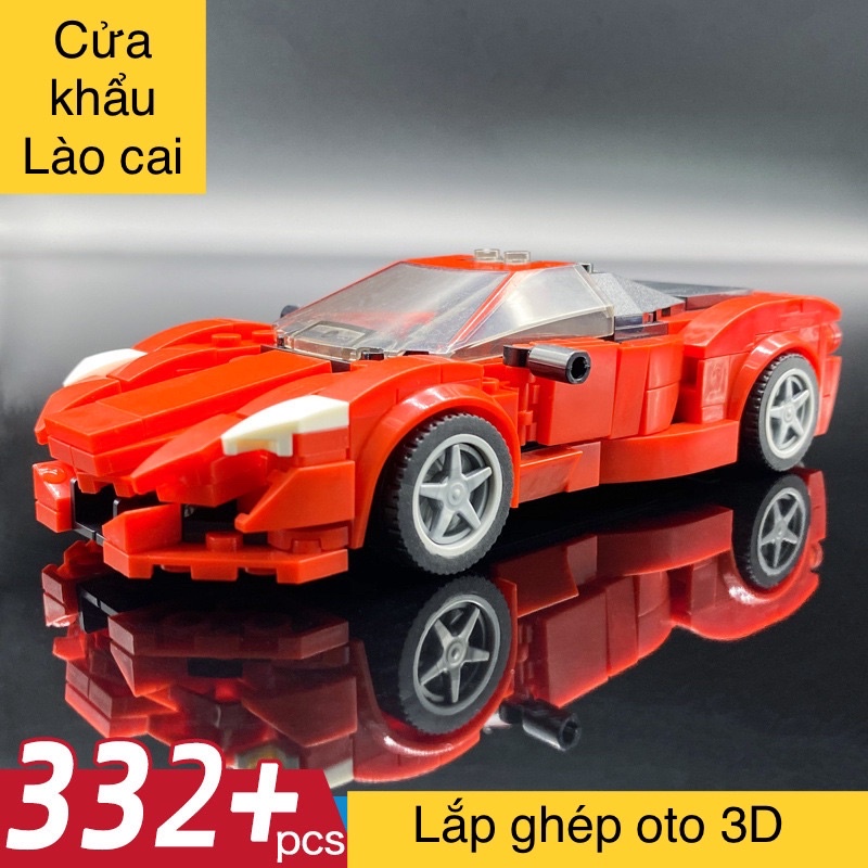Xếp hình lắp ghép oto siêu xe đua  -xếp hình con trai 332 miếng ghép