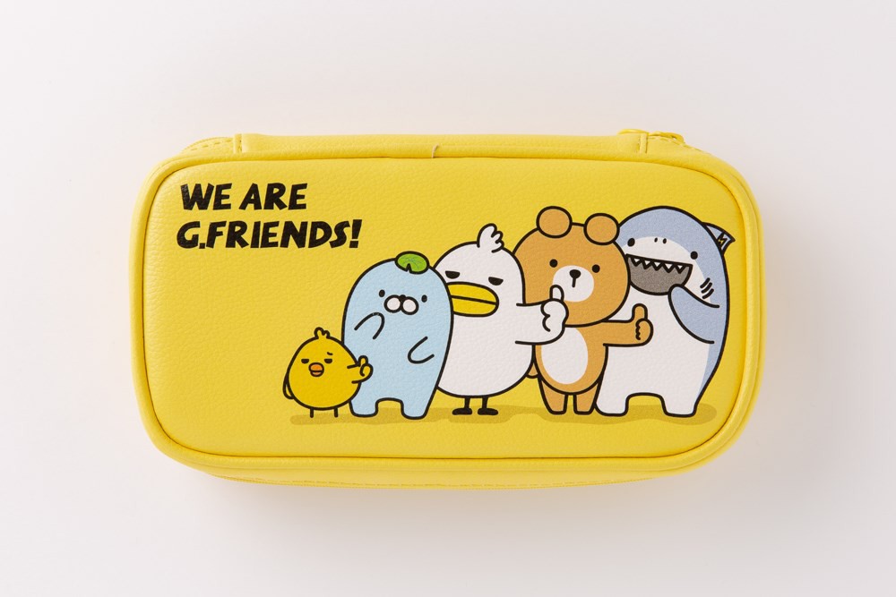 Túi đựng bút ARTBOX màu vàng họa tiết WE ARE G.FRIENDS phong cách Hàn Quốc đáng yêu
