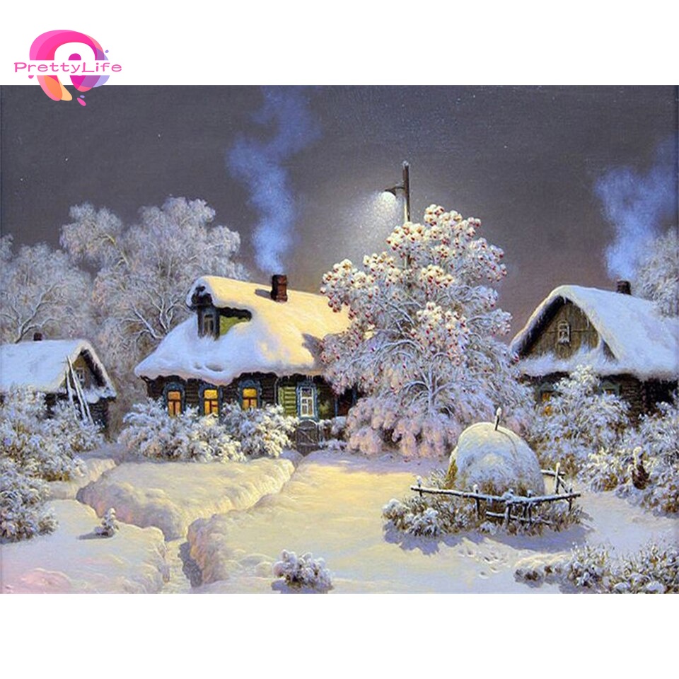 Bộ tranh đính đá 5D họa tiết phong cảnh hoàng hôn/ phong cảnh độc đáo kích thước 30x40cm DIY