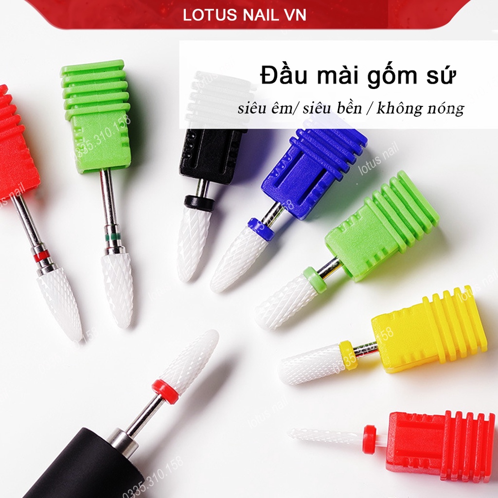 Đầu mài móng, đầu mài nail bằng sứ cao cấp chuyên dùng phá gel, mài mịn