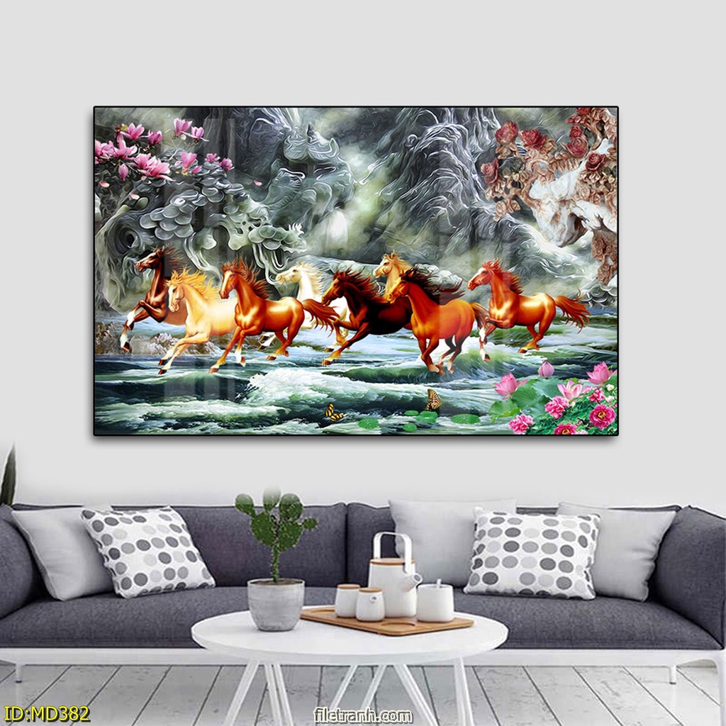- Tranh "Mã đáo thành công'', tổng hợp liên tục các mẫu tranh mới, chỉ có tại Home Decor, tranh tráng gương 5D