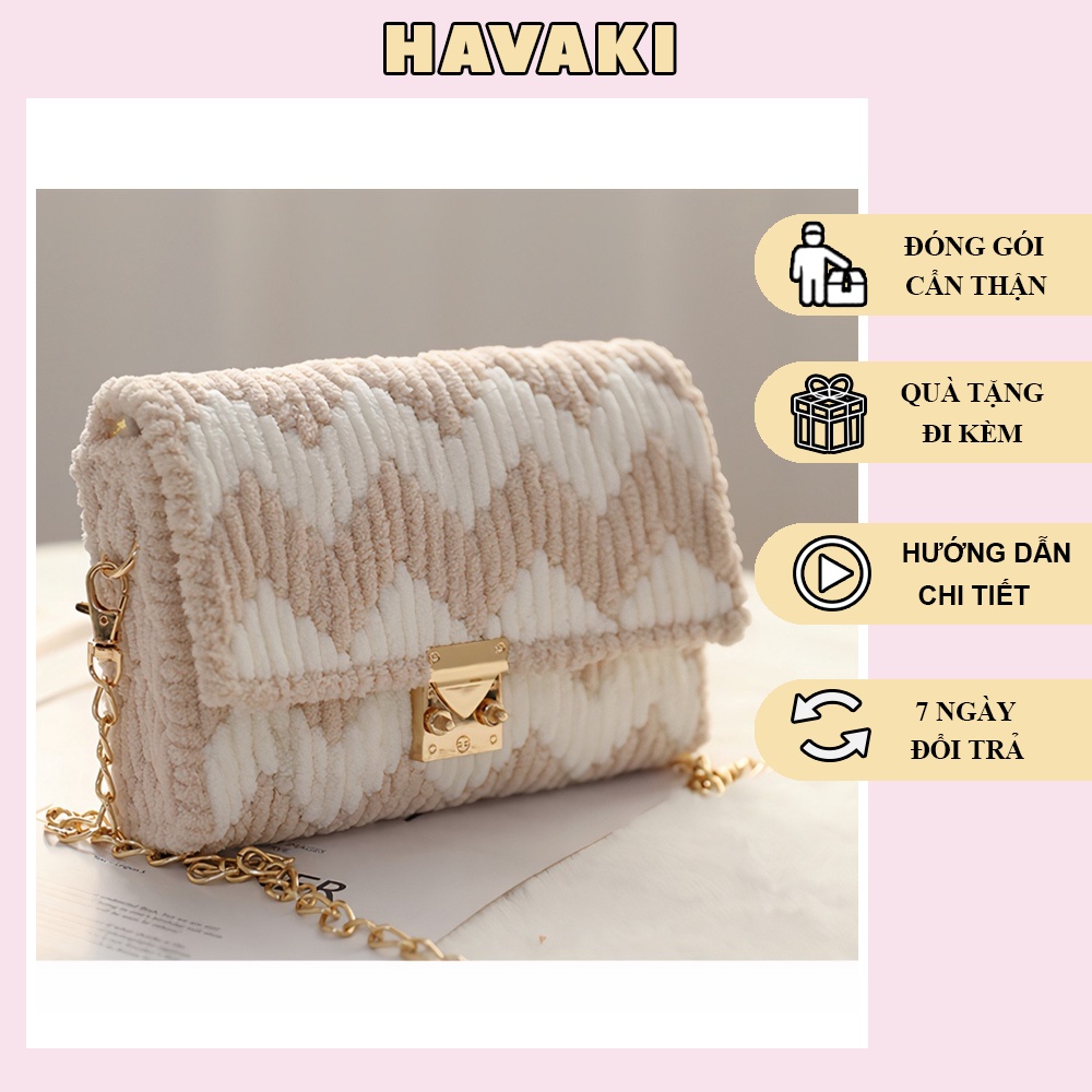 Túi Len Tự Đan, Túi Handmade Tự Đan, Túi Xách Handmade Tự Làm, Túi Tự Đan Diy, Túi Đan Len - Phụ Kiện Đan Túi Havaki