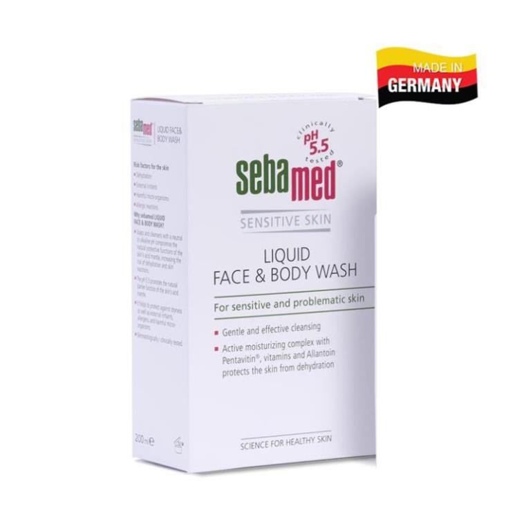 Sebamed Rửa Mặt Và Tắm Toàn Thân Liquid Face &amp; Body Wash pH5.5 (50ml)