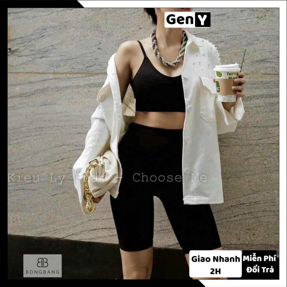 Quần Legging Ngố Lửng Cạp Chun GenY Quần Ngố Nâng mông siêu hot siêu đẹp 2021