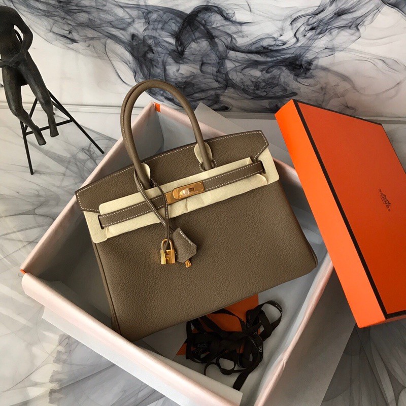 Túi xách nữ da trơn Hermes birkin togo da thật cao cấp
