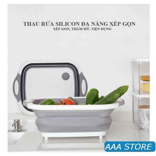 Chậu Rửa Gấp Gọn Kiêm Thớt Đa Năng l Đồ Dùng Tiện Ích 3 in1