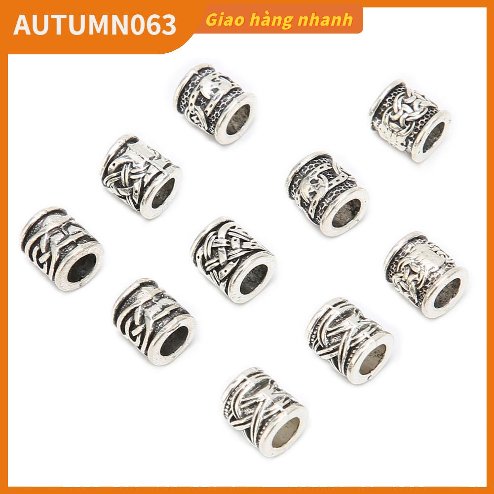 Autumn063 10 CÁI Hạt Râu Viking Hợp Kim Cổ Norse Dreadlock cho Tóc Tự Làm Vòng