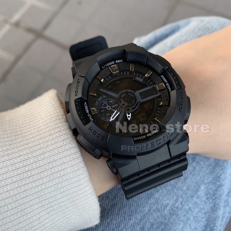 Đồng hồ thể thao nữ GA69 cá tính full đen | BigBuy360 - bigbuy360.vn