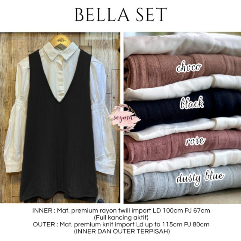 Bella Set. Bên trong Rayon và ngoài dệt kim nhập khẩu
