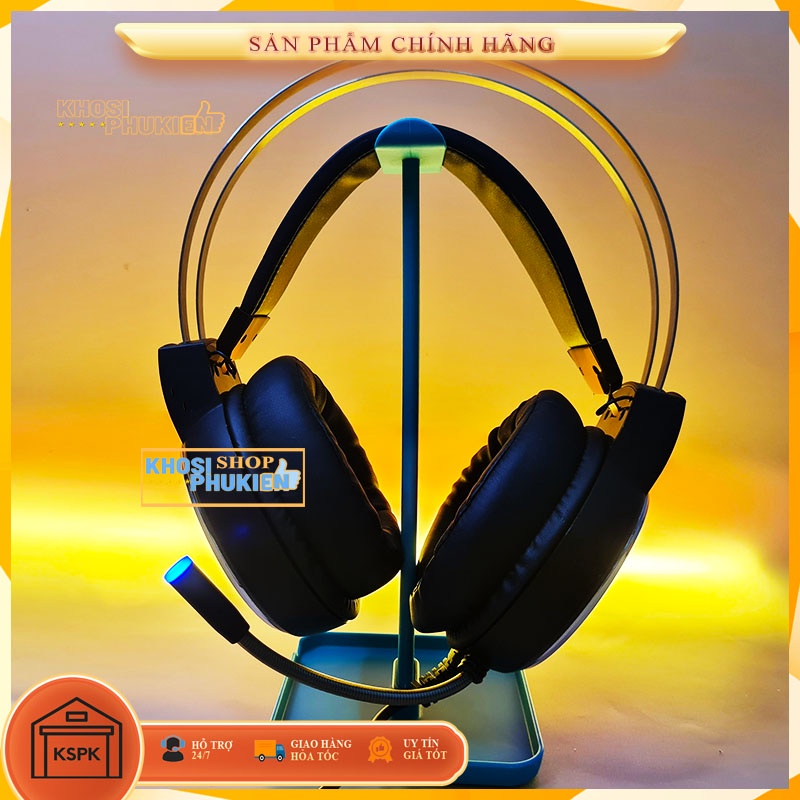 TAI NGHE MÁY TÍNH GAMING CÓ MIC MÀU ĐEN MÀU HỒNG KÈM LED SPK TNXL