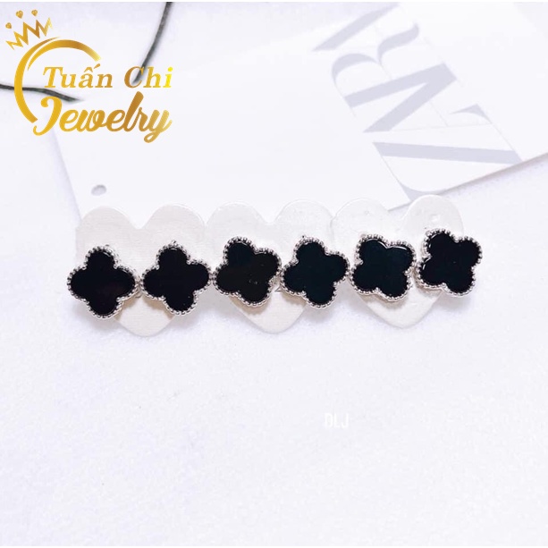 FREESHIP Khuyên Tai Nữ, Bông Tai Bạc Hình Cỏ Bốn Lá Cá Tính, Mang Lại May Mắn