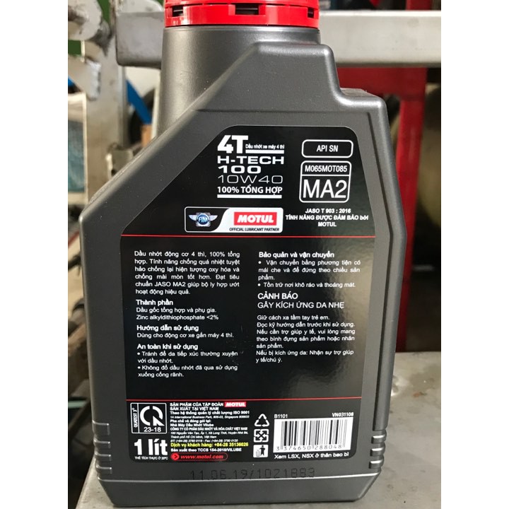 Dầu nhớt Motul H-tech 100 10w40 1 lít