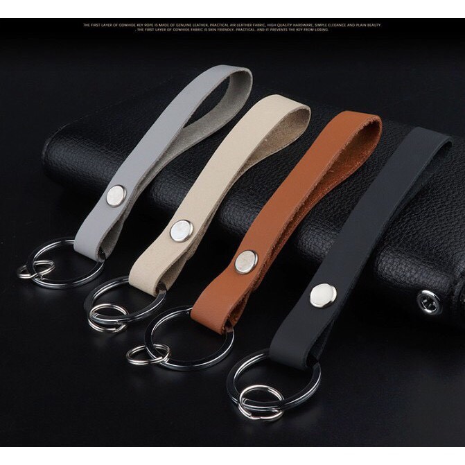 Dây Đai Chìa Khoá Da Bò Handmade, Phù hợp với tất cả các loại móc khoá, Đa Dạng Màu Sắc, Khắc tên Chủ Nhân..