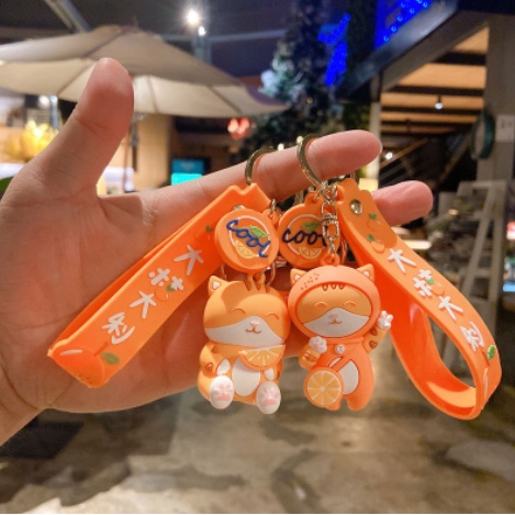 Móc khoá mèo may mắn cát tường MKDT68 dây treo thẻ name tag strap