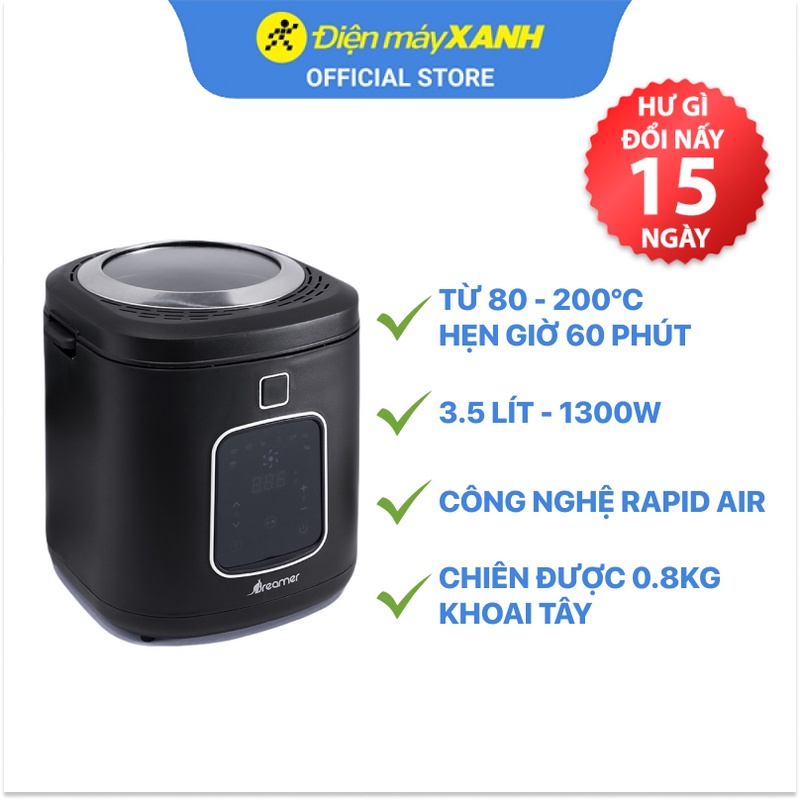 [Mã ELHADEV giảm 4% đơn 300K] Nồi chiên không dầu Dreamer DFS40B 3.5 lít Công suất 1300W BH 12 tháng, Chính hãng