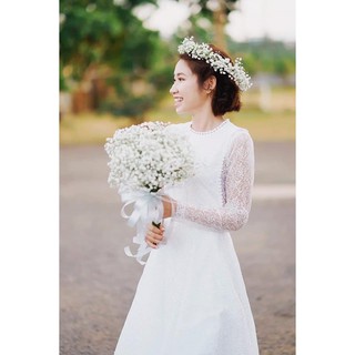 Váy Lụa Hoa Tuyết Trắng/Đỏ - - dth94
