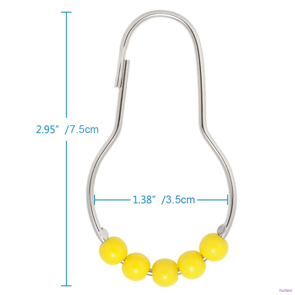 12 Móc Treo Rèm Nhà Tắm Bằng Thép Không Gỉ | BigBuy360 - bigbuy360.vn