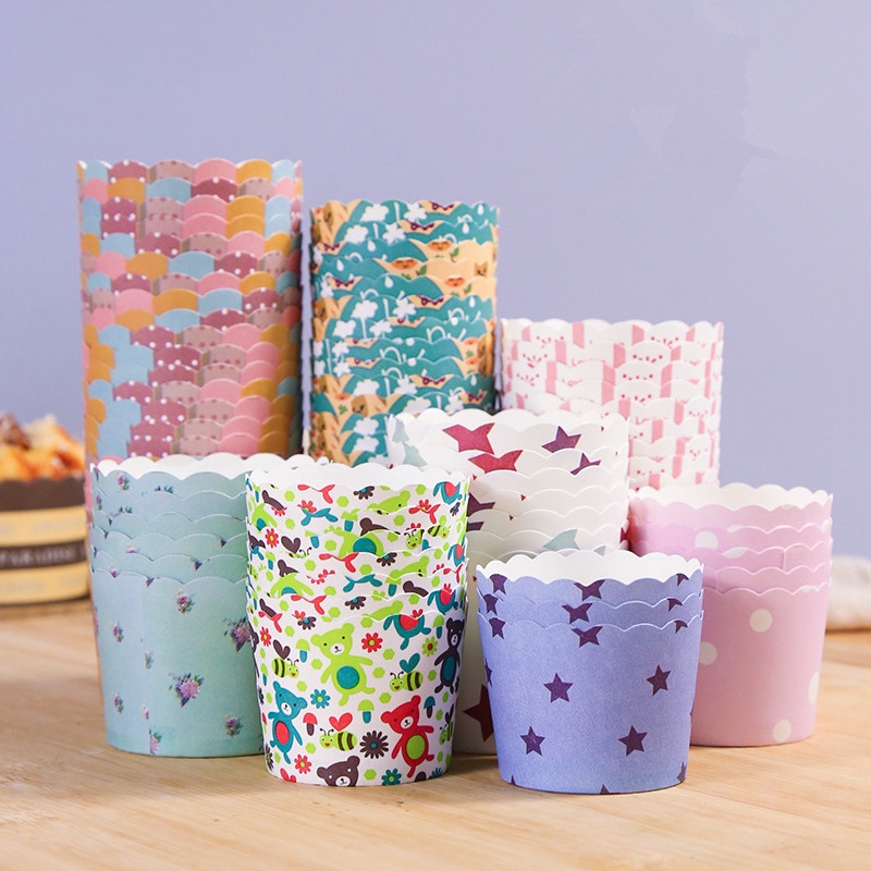 Bộ cốc giấy Cupcake nhiều màu sắc