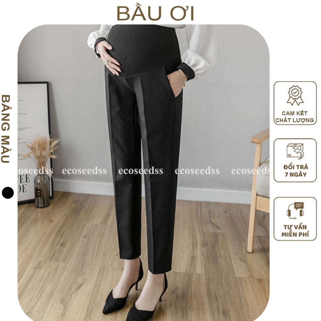 [BAU OI Q04] QUẦN BẦU BAGGY CÔNG SỞ CHẤT ĐẸP CHO MẸ BẦU - QUẦN BẦU THỜI TRANG HÀN QUỐC THIẾT KẾ CAO CẤP