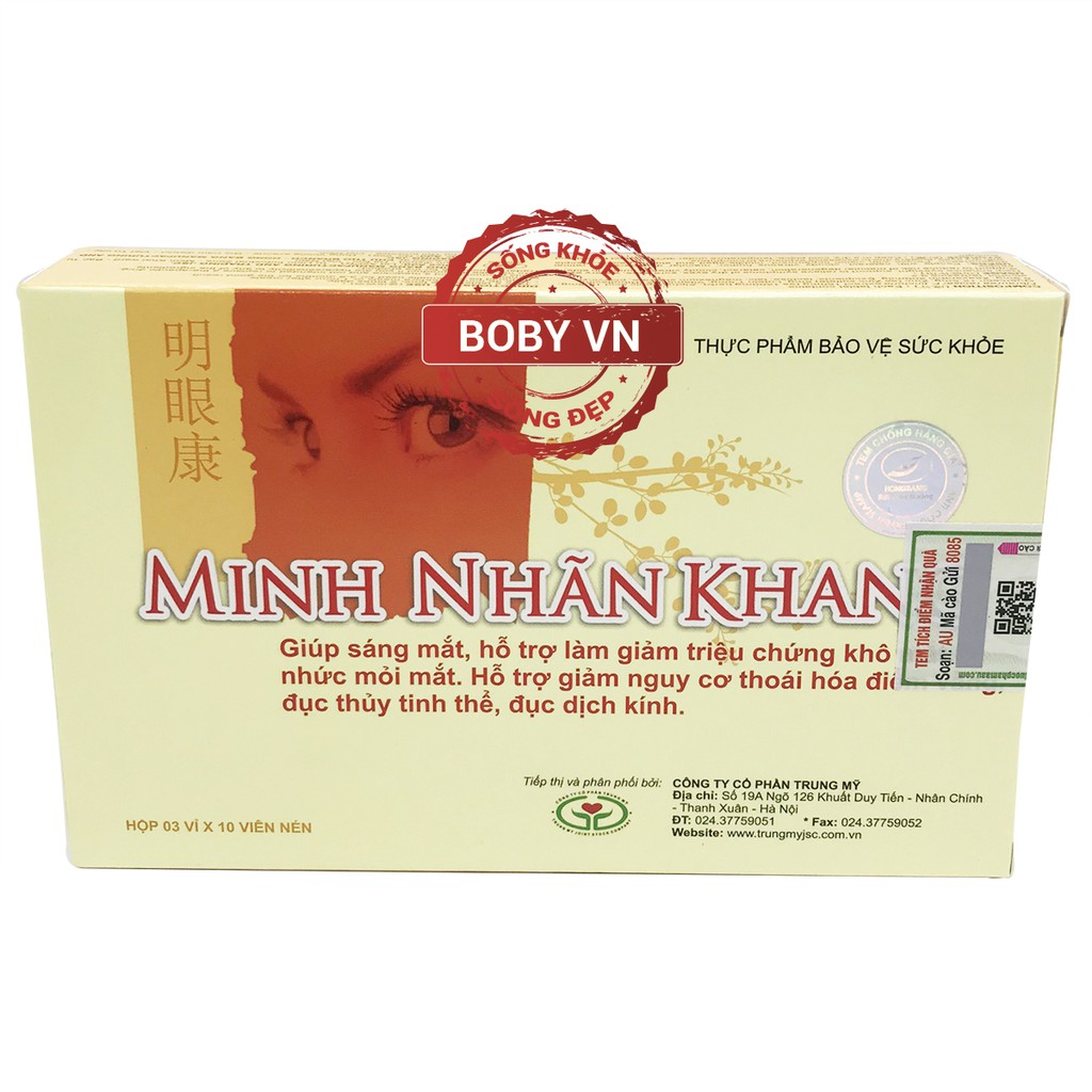 Minh Nhãn Khang giúp sáng mắt, giảm triệu chứng khô nhức mỏi mắt