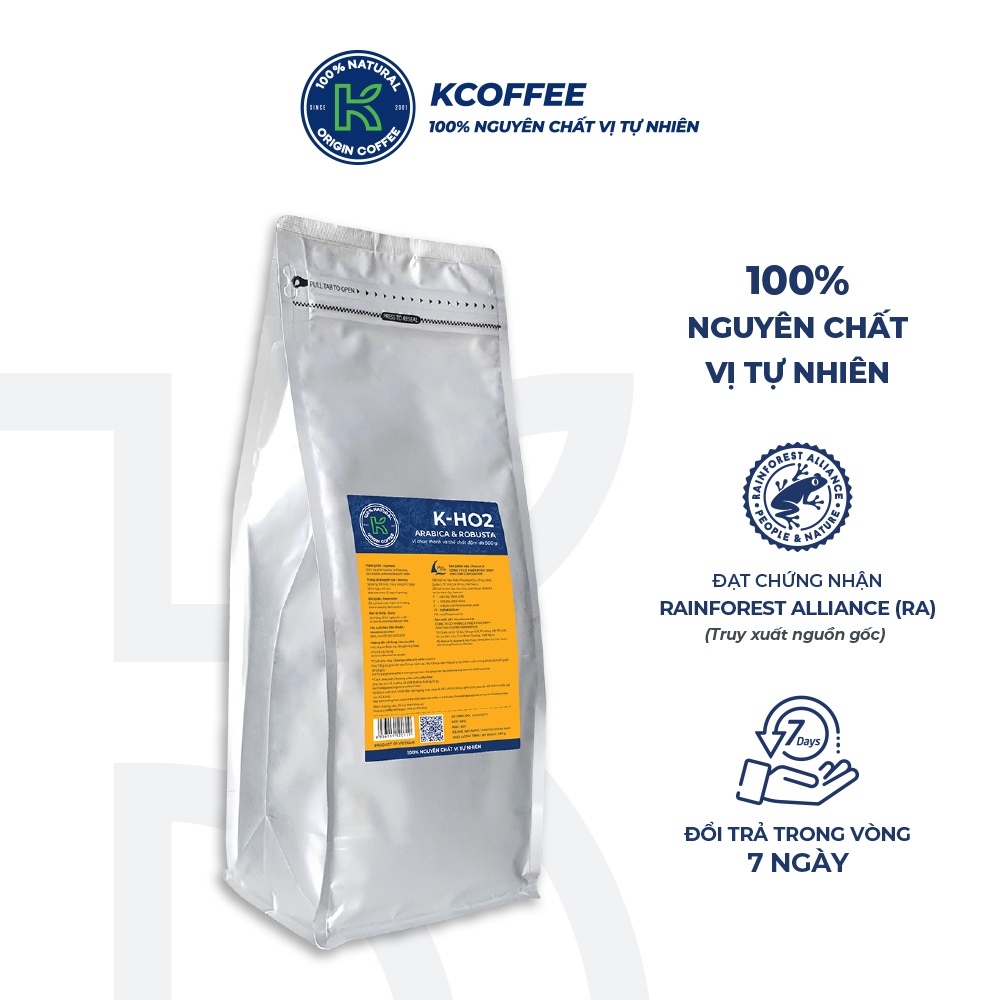 Cà phê nguyên chất xuất khẩu KHO2 500g thương hiệu KCOFFEE