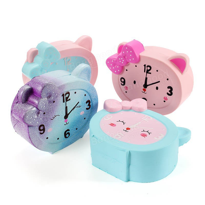 1PCS Cartoon Alarm Squishy Original Slow Rising Jumbo Scented Clock Phone Straps |shopsquishydep