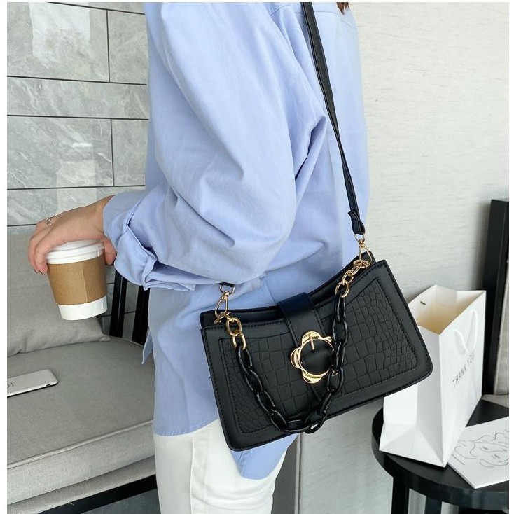 Túi kẹp nách vân cá sấu khóa bấm tròn trẻ trung HANAMA 865 | BigBuy360 - bigbuy360.vn